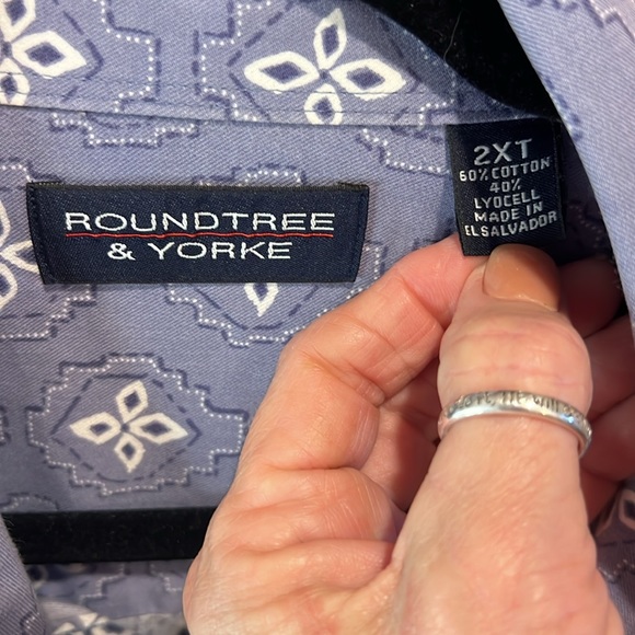 ROUNDTREE & YORKE MENS SHORT SLEEVE SHIRT SZ 2XT - Picture 2 of 5